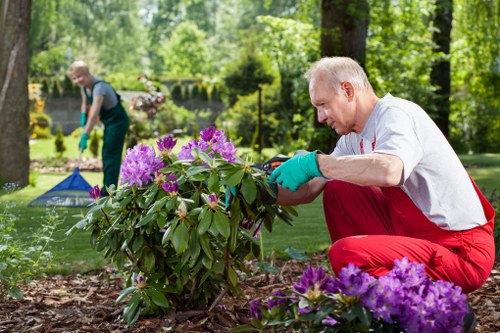 Hard landscaping features such as paving and retaining walls in Chislehurst